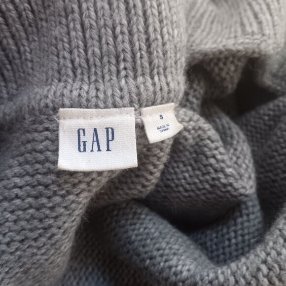 Women's Small Gap Long Cardigan Sweater Gray Open Front Ribbed Knit Womens S - Picture 6 of 8